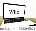 Computer screen with who written 96604501