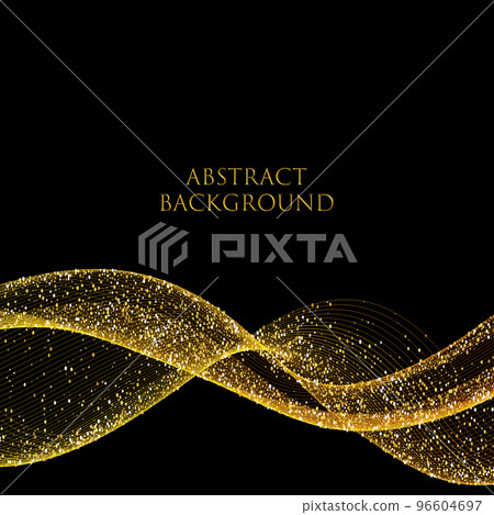 Light effect golden swirl. The magic effect of the trail of a vortex spark on a black background. Light effect golden swirl. The magic effect of the trail of a vortex spark on a black background. 96604697