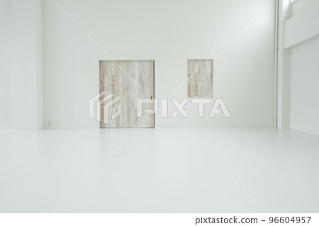 White room, inorganic room, window of inorganic room, empty room White room, inorganic room, window of inorganic room, empty room 96604957