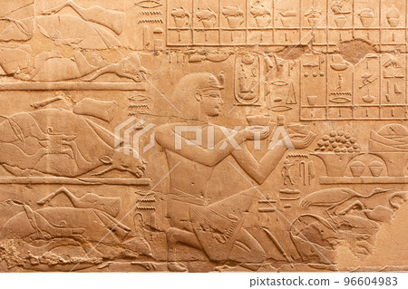 Stonewall with hieroglyphs in a temple in Egypt Stonewall with hieroglyphs in a temple in Egypt 96604983