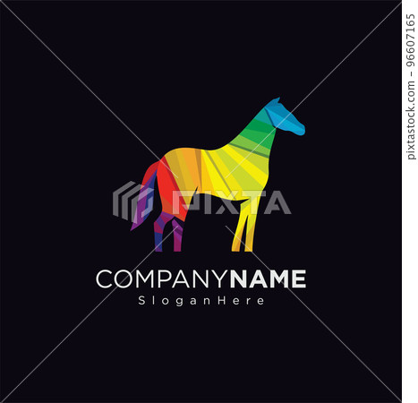 Horse logo color gradient colorful style Suitable For Company Logos Business Media Games Personal Needs  96607165