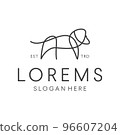 Abstract Simple Elegant Monoline Dog Logo Design Stock Vector 96607204