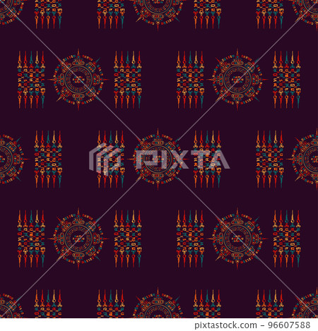 Abstract circle symbols seamless pattern design 96607588