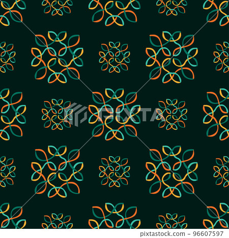 Abstract green floral seamless pattern design 96607597