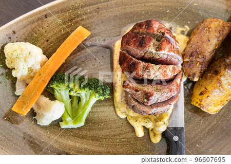 Close-up of Icelandic roast lamb. Iceland is known for their roast lamb cuisine, without the gamey taste 96607695