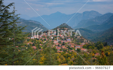 Aerial photo of town of Ormana Ibradi Antalya Turkey Aerial photo of town of Ormana Ibradi Antalya Turkey 96607827
