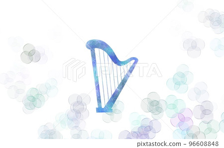 A simple illustration with a harp silhouette design and copy space 96608848