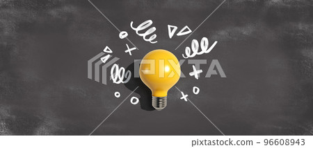 Idea light bulb with hand drawing sketch Idea light bulb with hand drawing sketch 96608943