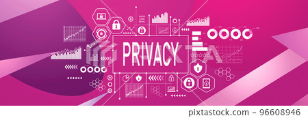 Privacy theme on geometric pattern background 96608946