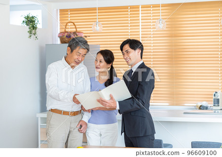 Senior couple visiting the showroom 96609100