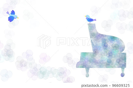 A simple illustration with a piano silhouette design and copy space A simple illustration with a piano silhouette design and copy space 96609325