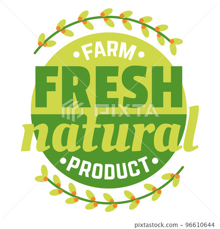 Fresh food farm label organic natural badge... - Stock Illustration ...