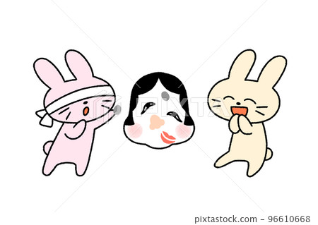 Two rabbits laughing Two rabbits laughing 96610668