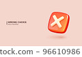 3d Vector Wrong Checkmark Box. Vector illustration 96610986