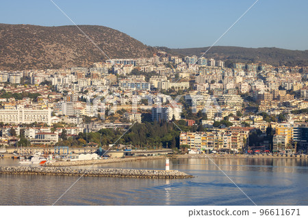 Homes and Buildings in a Touristic Town by the Aegean Sea. Kusadasi, Turkey. Homes and Buildings in a Touristic Town by the Aegean Sea. Kusadasi, Turkey. 96611671