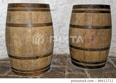 Old barrels in Castell Coch or the Red Castle Old barrels in Castell Coch or the Red Castle 96611711
