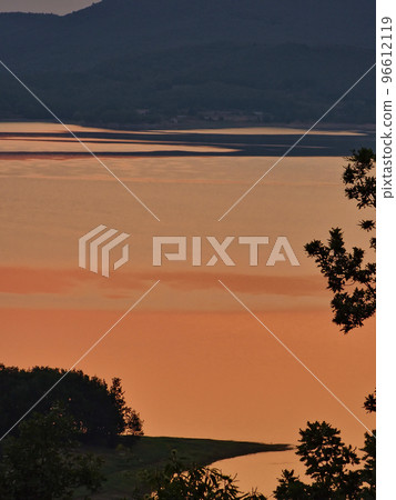 Dawn at Lake Plastira in Karditsa, Greece 96612119