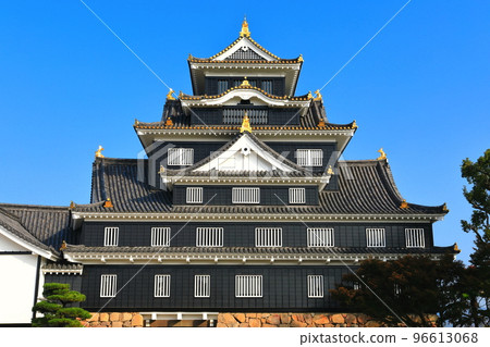 [Okayama Prefecture] Okayama Castle in sunny weather (after major renovation in Reiwa) 96613068