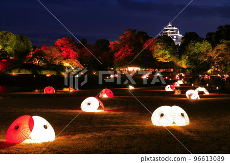 [Okayama Prefecture] Okayama Castle after major renovations in Reiwa and Korakuen in the fantasy garden in autumn 96613089