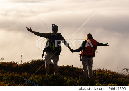 Inspired family hiking on summer Inspired family hiking on summer 96614893