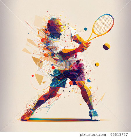 Tennis. Colorful abstract tennis background. Sports poster illustration 96615737