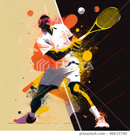 Tennis. Colorful abstract tennis background. Sports poster illustration 96615740