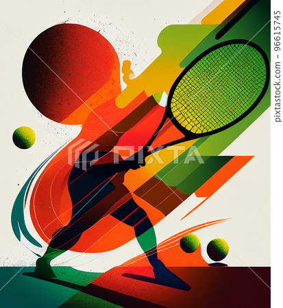 Tennis. Colorful abstract tennis background. Sports poster illustration Tennis. Colorful abstract tennis background. Sports poster illustration 96615745