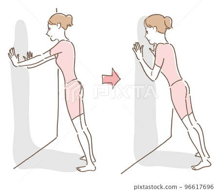 A woman doing push-ups on the wall (pink) 96617696