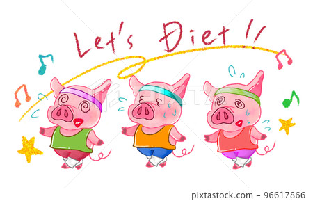 Pigs tired from aerobics Pigs tired from aerobics 96617866