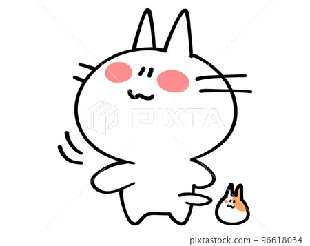 回頭看的貓和倉鼠的插圖素材 回頭看的貓和倉鼠的插圖素材 96618034