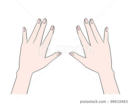 Illustration of damaged nails (both hands) anime coloring 96618463