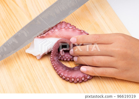 Cooking boiled octopus Cooking boiled octopus 96619319