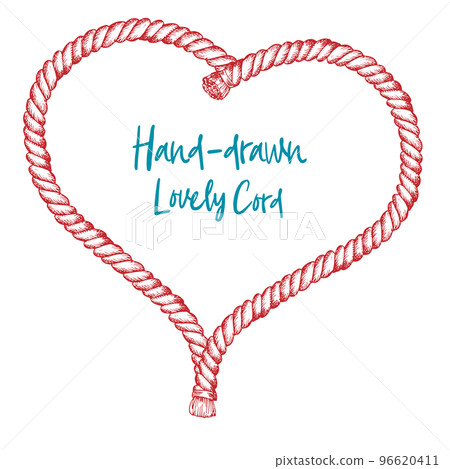 Hand-drawn cord frame in vintage engraving art style isolated on white background. For decoration design, border, web banner 96620411
