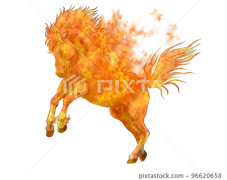 圖文素材 一匹被火焰包裹的馬 圖文素材 一匹被火焰包裹的馬 96620658