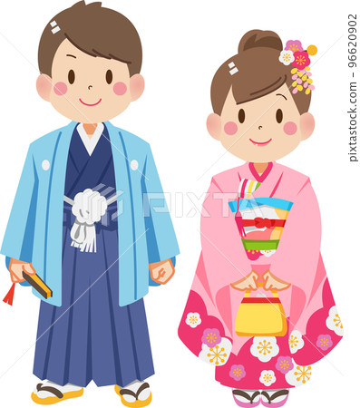 穿著和服的男人和女人 96620902