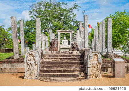 Thuparama Buddha statue and the temple ruins, a world heritage site in the sacred city of Anuradhapura. 96621926