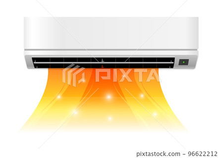 空調吹來溫暖舒適的風，供暖設備矢量圖素材 96622212