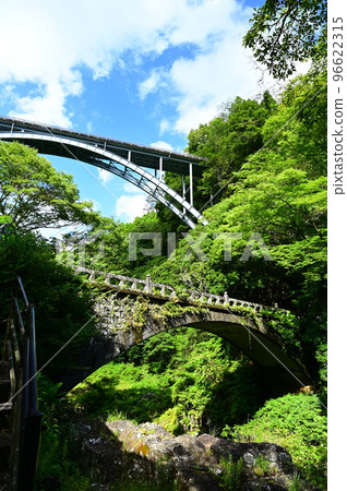 Geometric rock formation in Takachiho Gorge 96622315