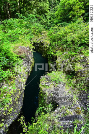 Geometric rock formation in Takachiho Gorge 96622322