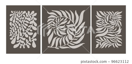Botany and leaves prints, floral pattern motif Botany and leaves prints, floral pattern motif 96623112