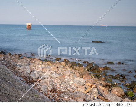 Ruegen Island  at Jasmund National Park in the morning with stony coast 96623175
