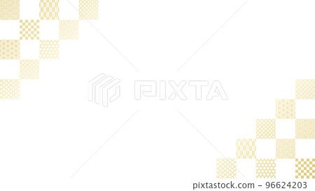 Golden Japanese pattern corner decorative frame 96624203