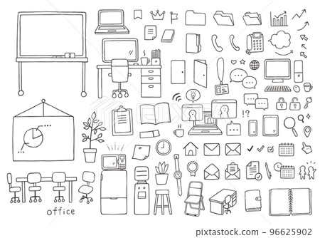 手繪業務圖標集分類 3（單色） 96625902