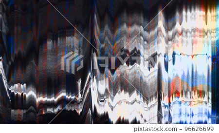 Distorted display. System breakdown. Glitch pattern overlay. 96626699