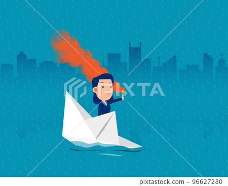 The business person boat capsized and set fire to seek help. Failure 96627280