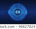 Medical hud screen with nephros. Online medicine and health concept 96627824