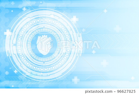 Medical hud screen with heart. Online medicine and health concept 96627825