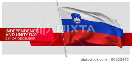 Slovenia independence day vector banner, greeting card. 96628472