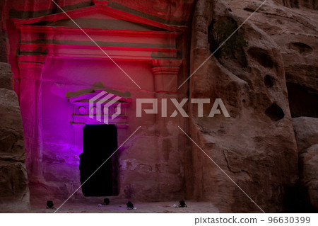 Little Petra, Jordan temple at the entrance, night 96630399