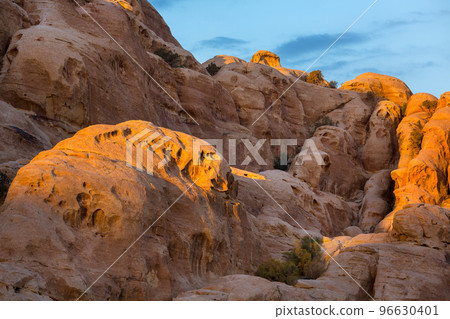 sandstone rocks in little petra Jordan 96630401